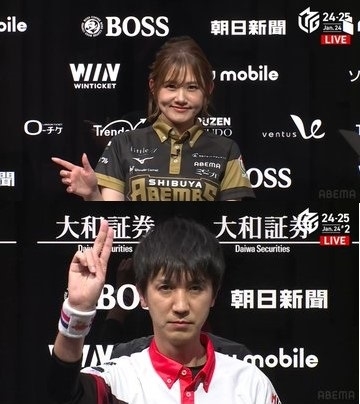 [試合結果]大和証券 Mリーグ2024-25　 風林火山vsサクラナイツvs麻雀格闘倶楽部vsABEMAS　2025年1月24日(金) 
第1試合はABEMAS　日向選手が大きなトップ獲得！！　第2試合は麻雀格闘倶楽部　寿人選手が親跳満のリードを活かしてトップ獲得！！